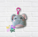 DIGITAL DOWNLOAD Applique Elephant Squishy Keychain