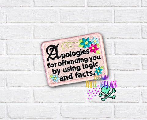 DIGITAL DOWNLOAD Facts And Logic Patch 3 SIZES INCLUDED