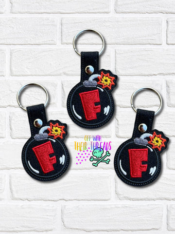 DIGITAL DOWNLOAD F Bomb Snap Tab Key Chain