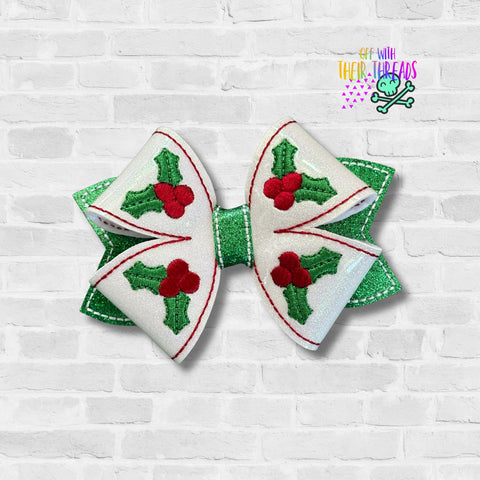 DIGITAL DOWNLOAD Festive Berry Hair Bow 2 SIZES INCLUDED