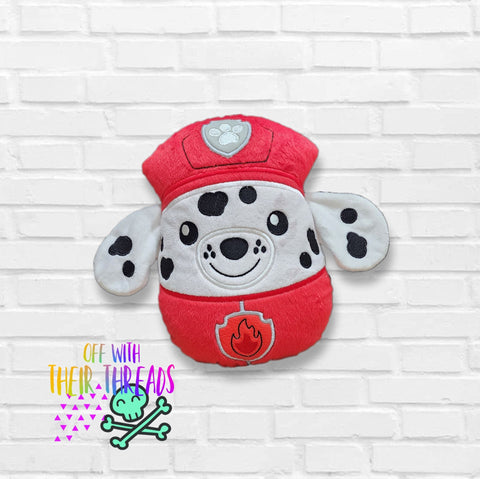 DIGITAL DOWNLOAD Applique Fireman Dog Plush 5 SIZES INCLUDED