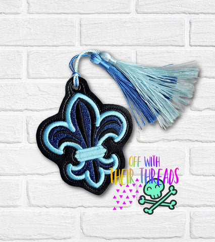 DIGITAL DOWNLOAD Applique Fleur De Lis Bag Tag Bookmark Ornament