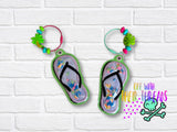 DIGITAL DOWNLOAD Applique Flip Flop Shaker Bag Tag Bookmark Ornament JUNE 2024 MYSTERY BUNDLE