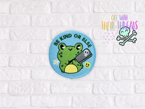 DIGITAL DOWNLOAD Be Kind Frog Patch 3 SIZES INCLUDED MARCH 2024 MYSTERY