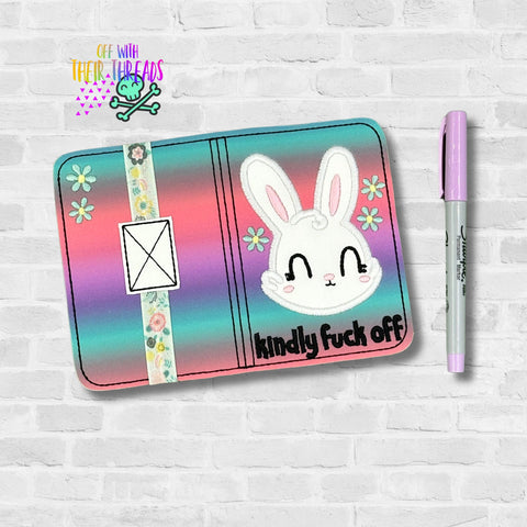 DIGITAL DOWNLOAD 5x7  Applique Kindly Fuck Off Mini Composition Notebook Cover