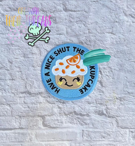 DIGITAL DOWNLOAD Shut Up Cupcake Patch 3 SIZES INCLUDED