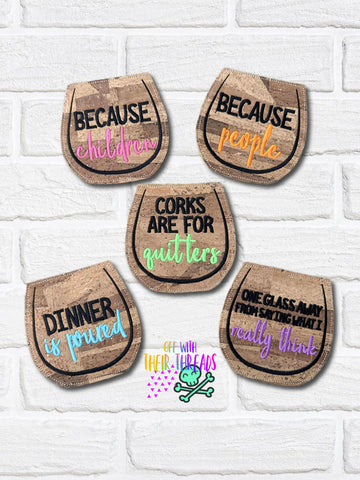 DIGITAL DOWNLOAD Wine Glass Coaster Set