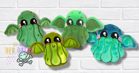 DIGITAL DOWNLOAD Applique Cthulhu Squishy Plush 5 SIZES INCLUDED