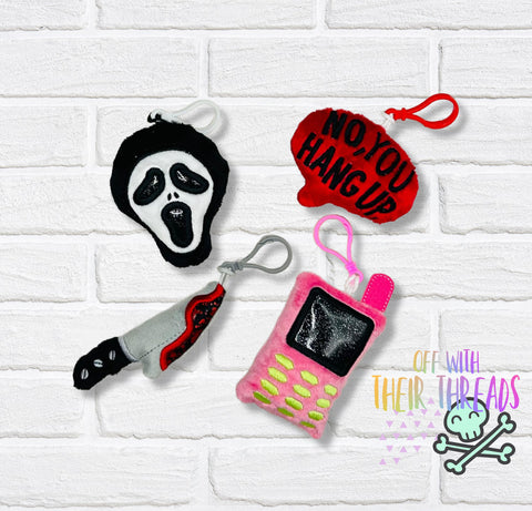 DIGITAL DOWNLOAD No You Hang Up Key Chain Squishy Plush Set 4 DESIGNS INCLUDED FEB 2024 SPOOKY MYSTERY