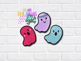 Cute Ghost Halloween Patch Embroidery Design