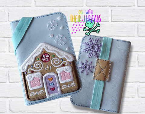 DIGITAL DOWNLOAD 5x7 Applique Gingerbread House Mini Composition Notebook Cover