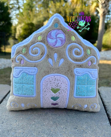 DIGITAL DOWNLOAD Applique Gingerbread House Plush 5 SIZES INCLUDED