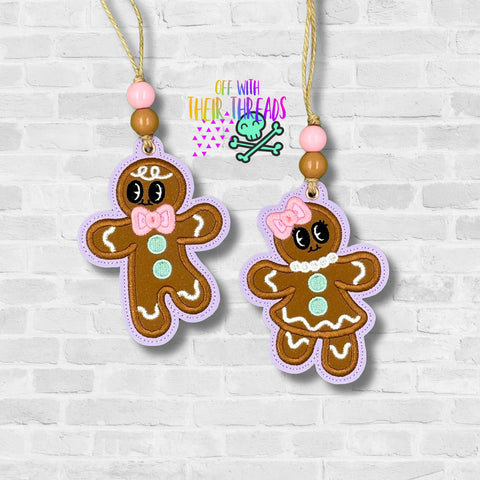 DIGITAL DOWNLOAD Applique Gingerbread Friends Ornament Set Bookmark Bag Tag