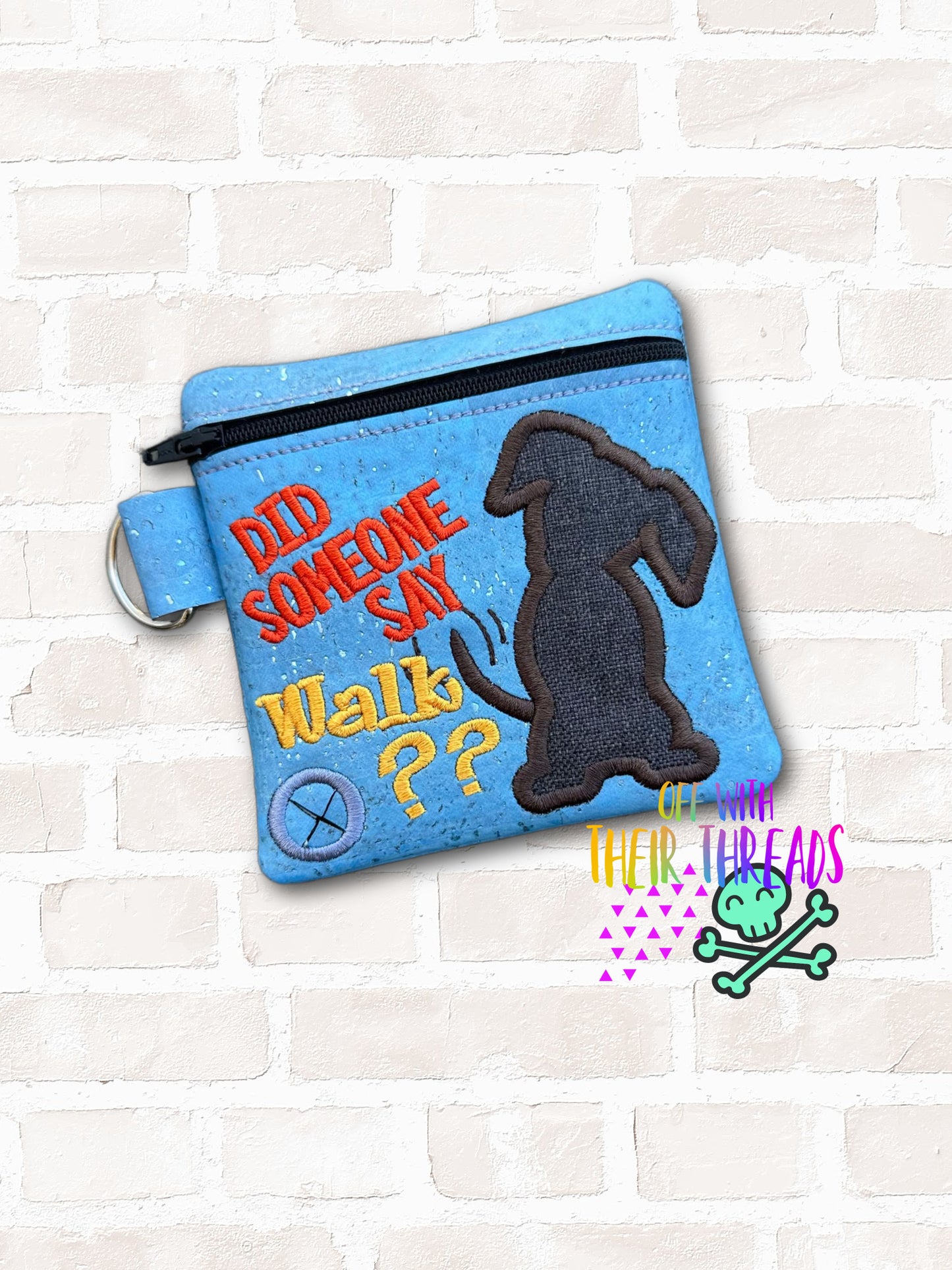 DIGITAL DOWNLOAD 5x5 Applique Go For A Walk? Poo Bag Holder