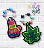 DIGITAL DOWNLOAD Applique Green BUDdies Set Bag Tag Bookmark Ornament