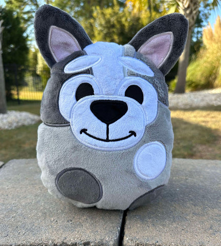 DIGITAL DOWNLOAD Applique Grey Dog Plush 5 SIZES INCLUDED