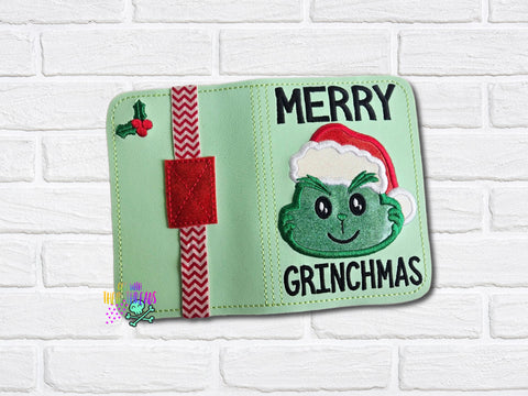 DIGITAL DOWNLOAD 5x7  Applique Merry Grinchmas Mini Composition Notebook Cover