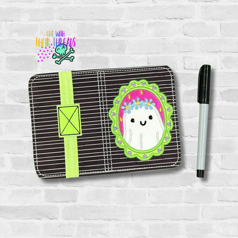 DIGITAL DOWNLOAD 5x7  Applique Skull Halloween Frame 2 Mini Composition Notebook Cover
