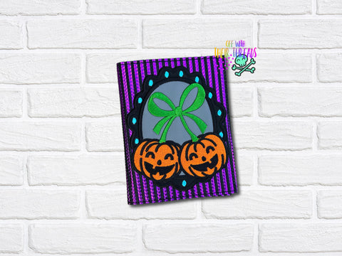 DIGITAL DOWNLOAD Applique Halloween Frame 3 A6 Notebook Cover
