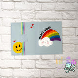 DIGITAL DOWNLOAD Applique Happy Vibes Rainbow A6 Notebook Cover JUNE 2024 MYSTERY BUNDLE