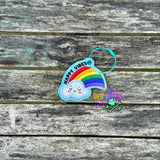 DIGITAL DOWNLOAD Applique Happy Vibes Rainbow Bag Tag Bookmark Ornament