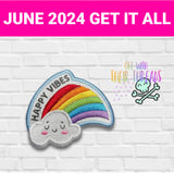 DIGITAL DOWNLOAD Happy Vibes Rainbow Patch 3 SIZES INCLUDED