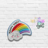 DIGITAL DOWNLOAD Happy Vibes Rainbow Patch 3 SIZES INCLUDED