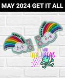 DIGITAL DOWNLOAD Applique Happy Vibes Rainbow Shoe Wings MAY 2024 MYSTERY BUNDLE