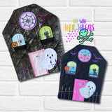 adorable applique haunted house quilted hot pad embroidery design