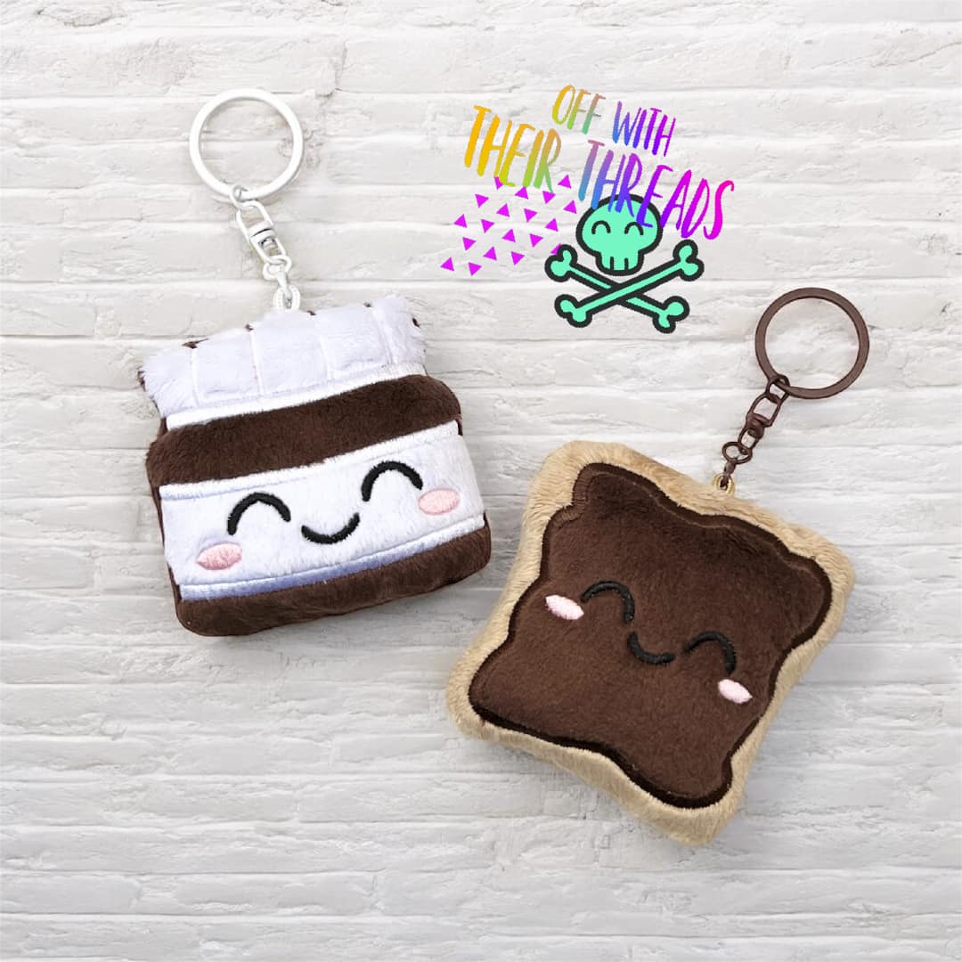 DIGITAL DOWNLOAD Applique Hazelnut Spread Buddies Squishy Key Chain Set