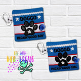 DIGITAL DOWNLOAD 5x5 Applique Doggo For President Heckin' Good Dog Poo Bag Holder 2 VERSIONS