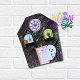 DIGITAL DOWNLOAD Applique Haunted House Quilted Mug Rug Snack Mat Coaster Set 5 SIZES INCLUDED ENVELOPE AND TURN HOLE OPTIONS