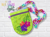 DIGITAL DOWNLOAD Applique Tropical Hibiscus Rounded Bottom Pocket Bag