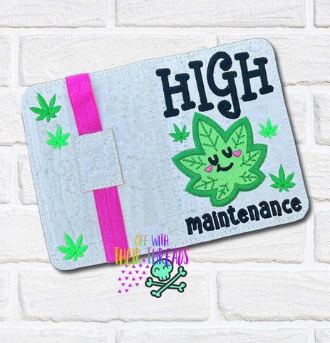 DIGITAL DOWNLOAD 5x7  Applique High Maintenace Mini Composition Notebook Cover