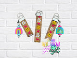 DIGITAL DOWNLOAD Hippie Daisy Chain Key Fob Set 3 SIZES INCLUDED