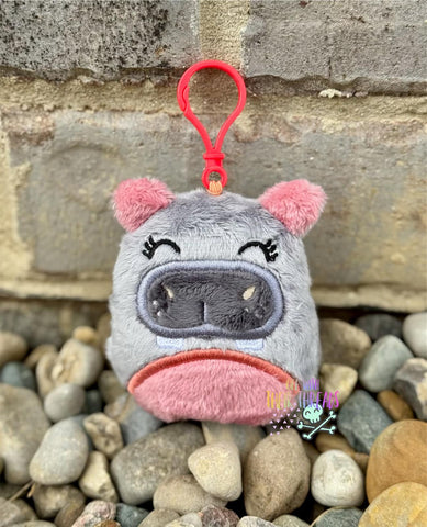 DIGITAL DOWNLOAD Applique Hippo Squishy Keychain