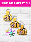 DIGITAL DOWNLOAD Honey Bee Bear Snap Tab Key Chain