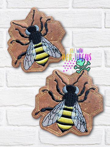 DIGITAL DOWNLOAD Honey Bee Coaster 2 SIZES INCLUDED