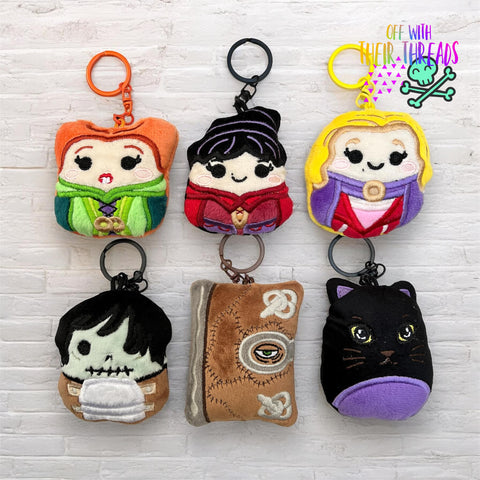 DIGITAL DOWNLOAD Applique Witch Sisters and Friends Squishy Keychain Set 4 DESIGNS INCLUDED