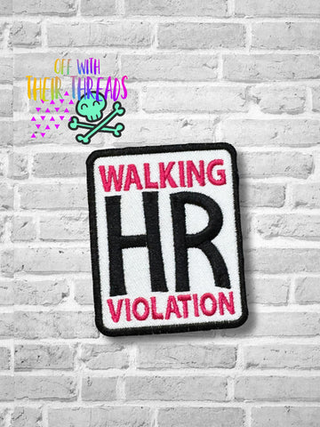 DIGITAL DOWNLOAD HR Violation Patch 3 SIZES INCLUDED