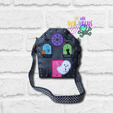 DIGITAL DOWNLOAD Applique Haunted House Rivet Panel Add On For ITH Gingerbread Rivet Bag 4 SIZES INCLUDED