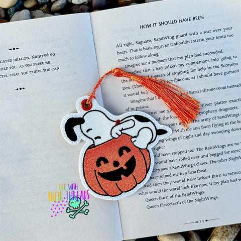 DIGITAL DOWNLOAD Pumpkin Snoopy Bag Tag Bookmark Ornament