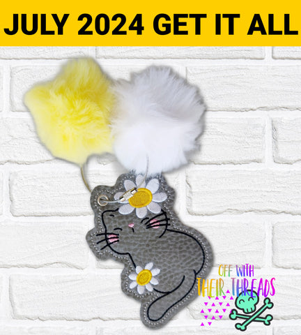 DIGITAL DOWNLOAD Flower Kitty Bag Tag Bookmark Ornament