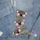 DIGITAL DOWNLOAD Koala Stack Applique 4 SIZES INCLUDED