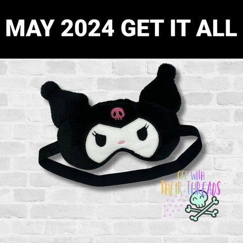 DIGITAL DOWNLOAD Evil Bunny Applique Sleep Mask 2 SIZES INCLUDED MAY 2024 MYSTERY BUNDLE