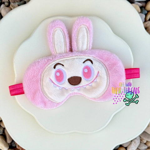 DIGITAL DOWNLOAD  Applique Bunny Sleep Mask 2 SIZES INCLUDED