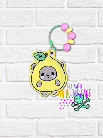 DIGITAL DOWNLOAD Lemon Bear Bag Tag Bookmark Ornament