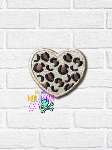 DIGITAL DOWNLOAD Leopard Heart Patch 3 SIZES INCLUDED