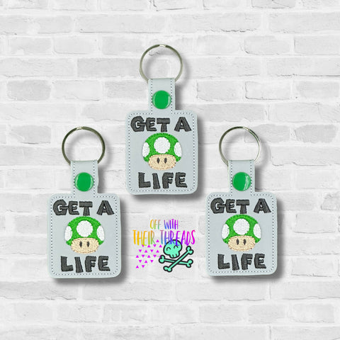 DIGITAL DOWNLOAD Get A Life Snap Tab Keychain