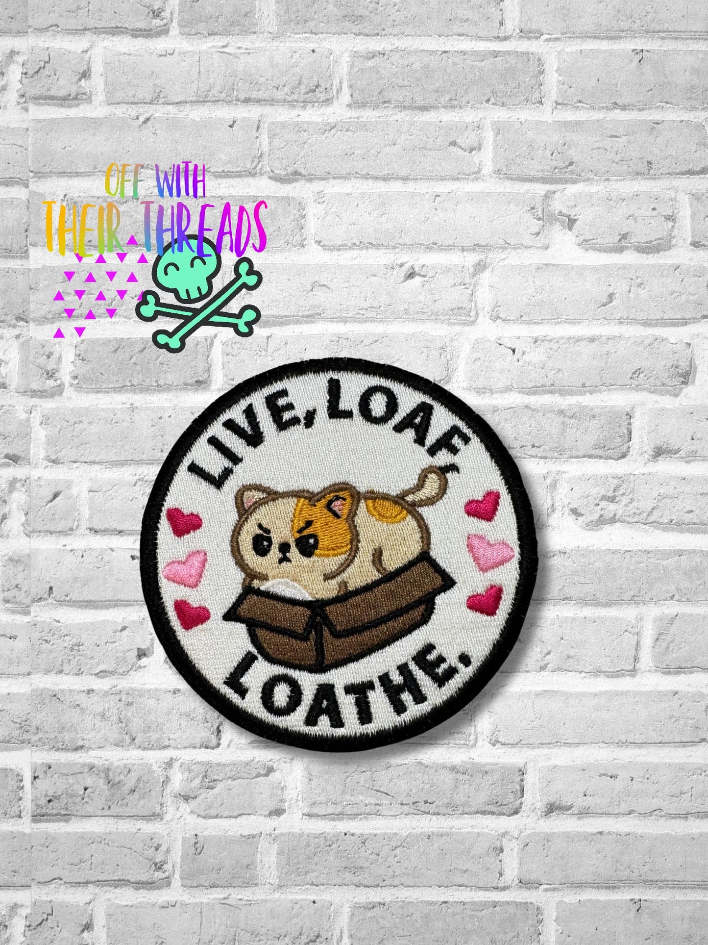 DIGITAL DOWNLOAD Live Loaf Loathe Kitty Patch 3 SIZES INCLUDED